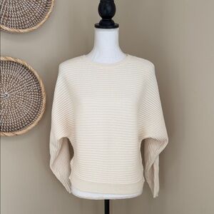 Express Dolman Sleeves Ribbed Pullover Sweater